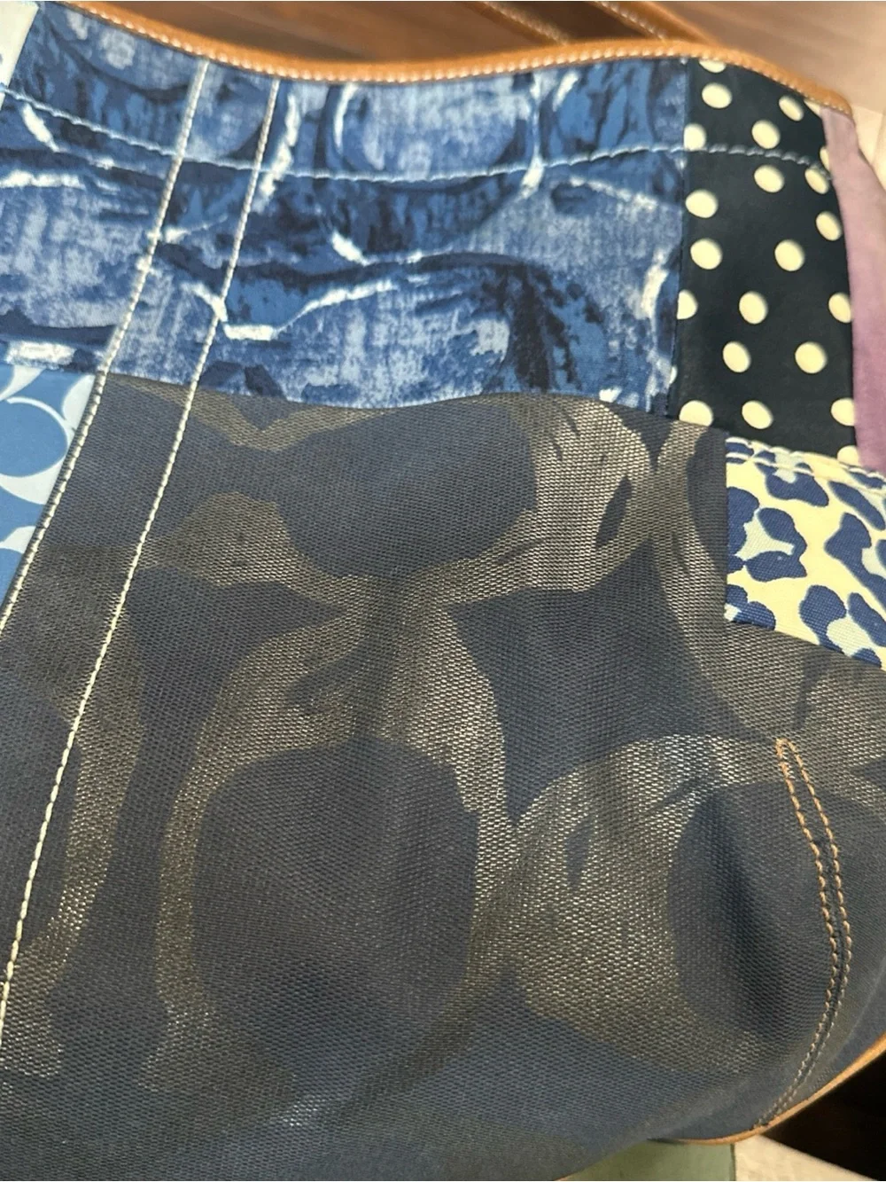 Coach Patchwork Shoulder Bag in Blue Multi